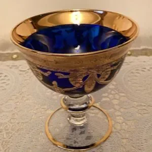 Sc Line Italy SC LINE | Accents | Sc Line Cobalt Blue 24k Gold Swags Goblet Mouth ...